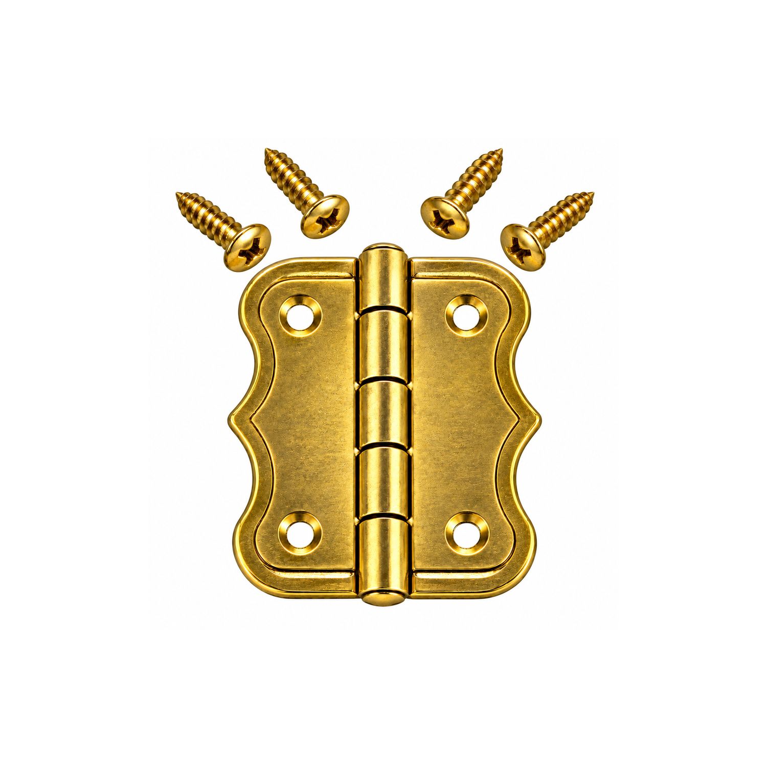 Small Jewelry Box Hinge Brass Plated Stamped Steel