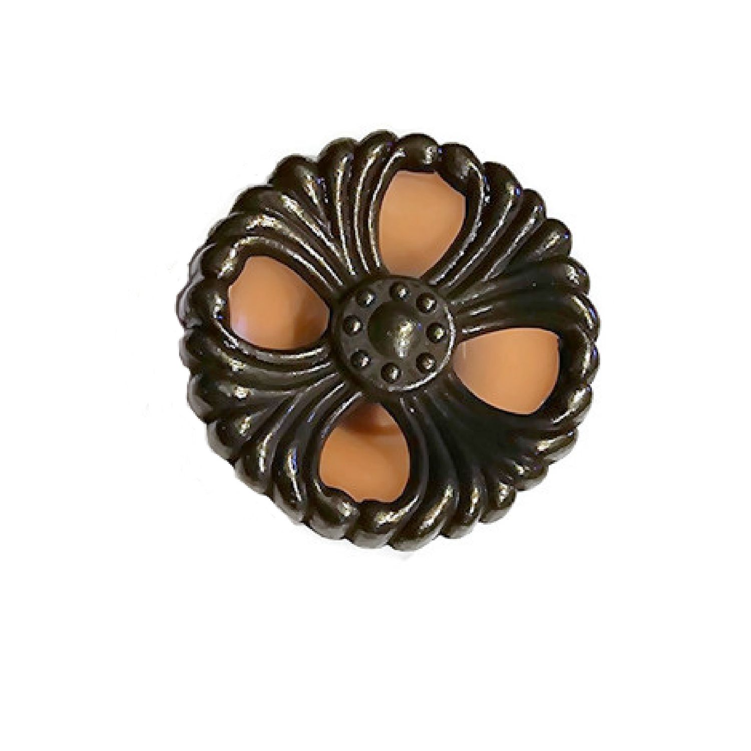 Round Waterfall style Brass knob tortoise shell backing