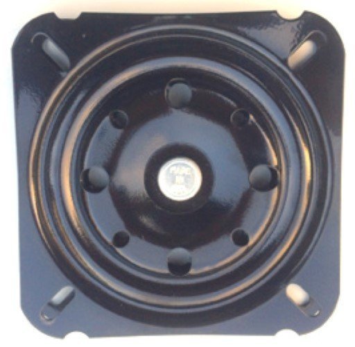 6 3/4 Inch - Flat Chair Swivel Replacement Plate BLACK POWDER COAT