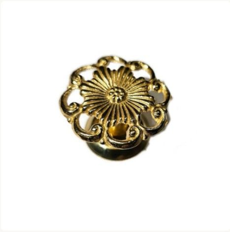 Round Victorian Style Cast Brass Knob 1 9/16" diameter