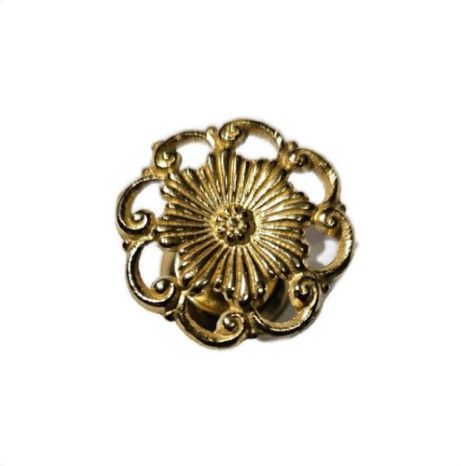 Round Victorian Style Cast Brass Knob 1 9/16" diameter