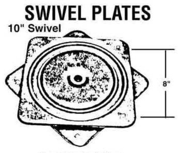 10 Inch - Flat Heavy Duty Chair Swivel Plate