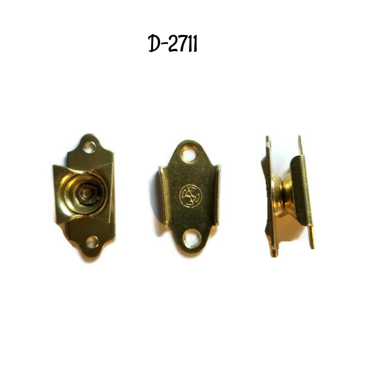 Metal Mirror Mounting Brackets - Brass plated Mirror Clips