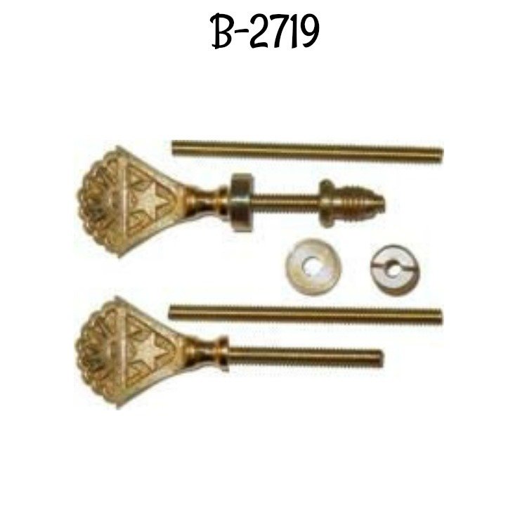 Star Cheval Mirror Mount Set - Brass
