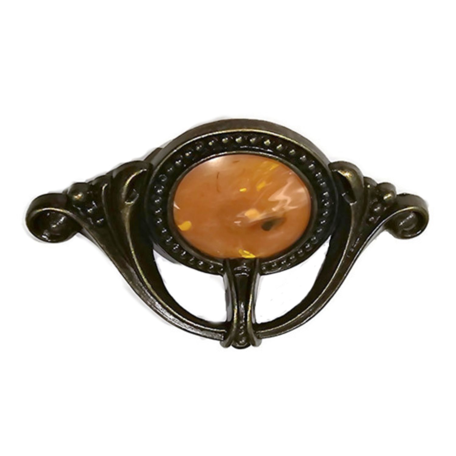 Waterfall Style Drawer Pull bakelite tortoise shell antique brass