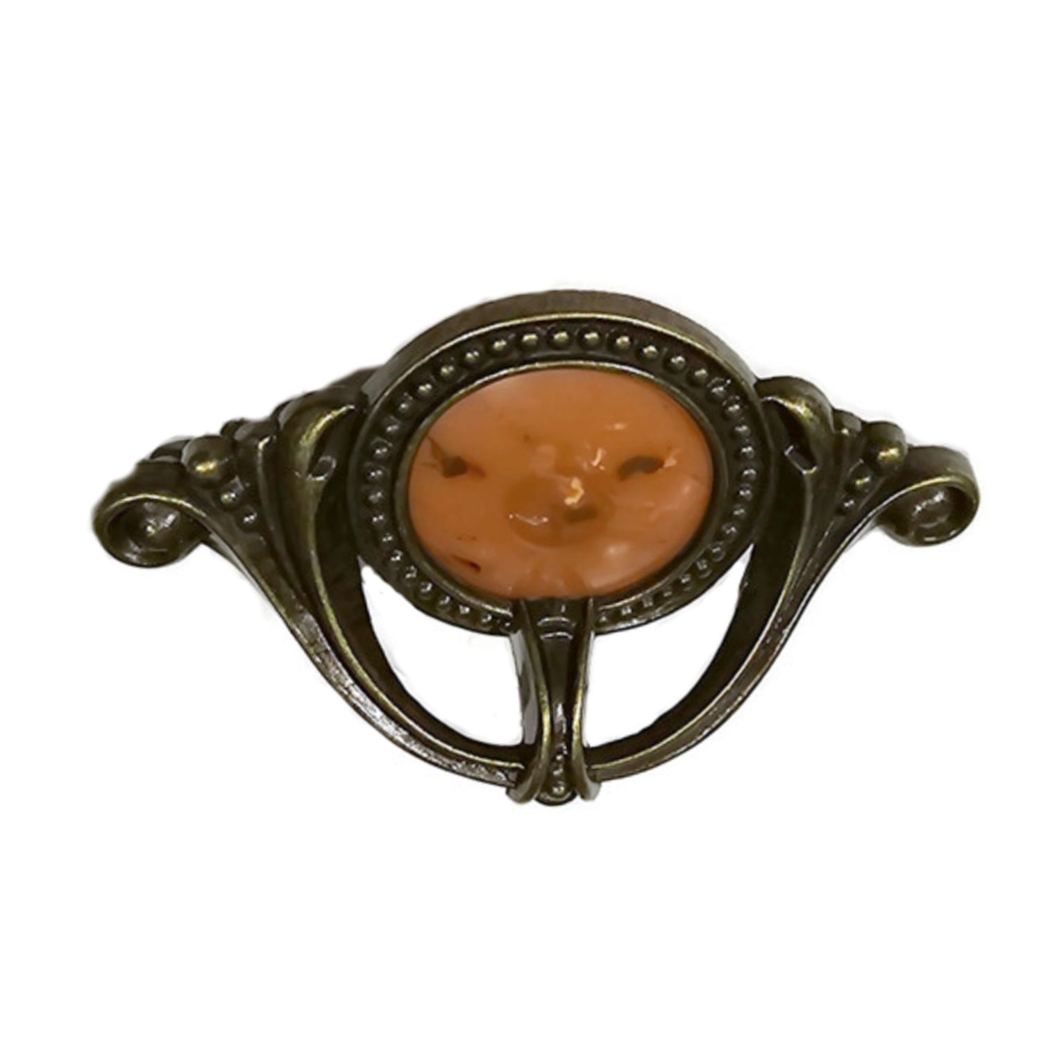 Waterfall Style Drawer Pull bakelite tortoise shell antique brass