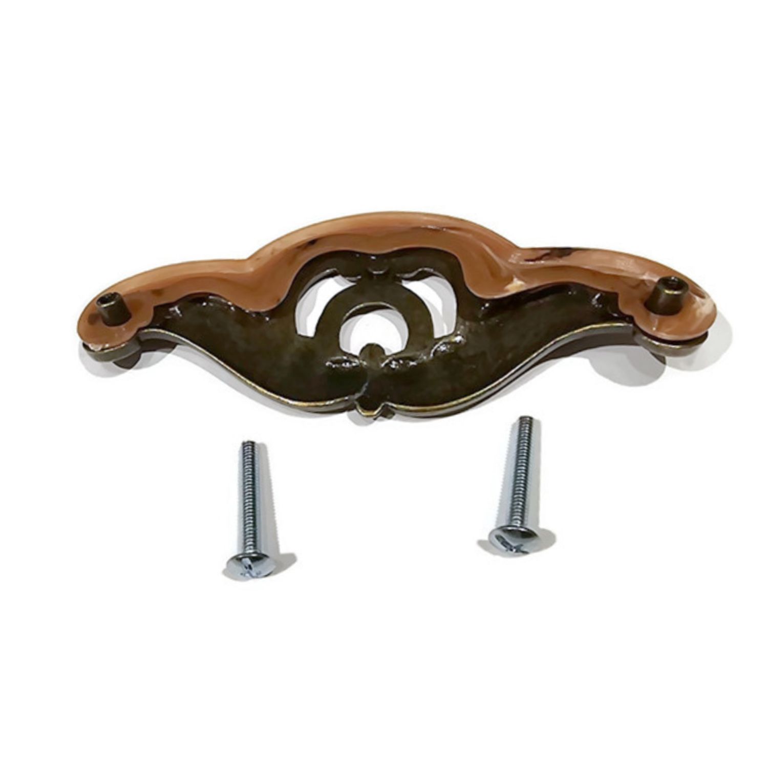 Waterfall Style Drawer Pull bakelite tortoise shell antique brass