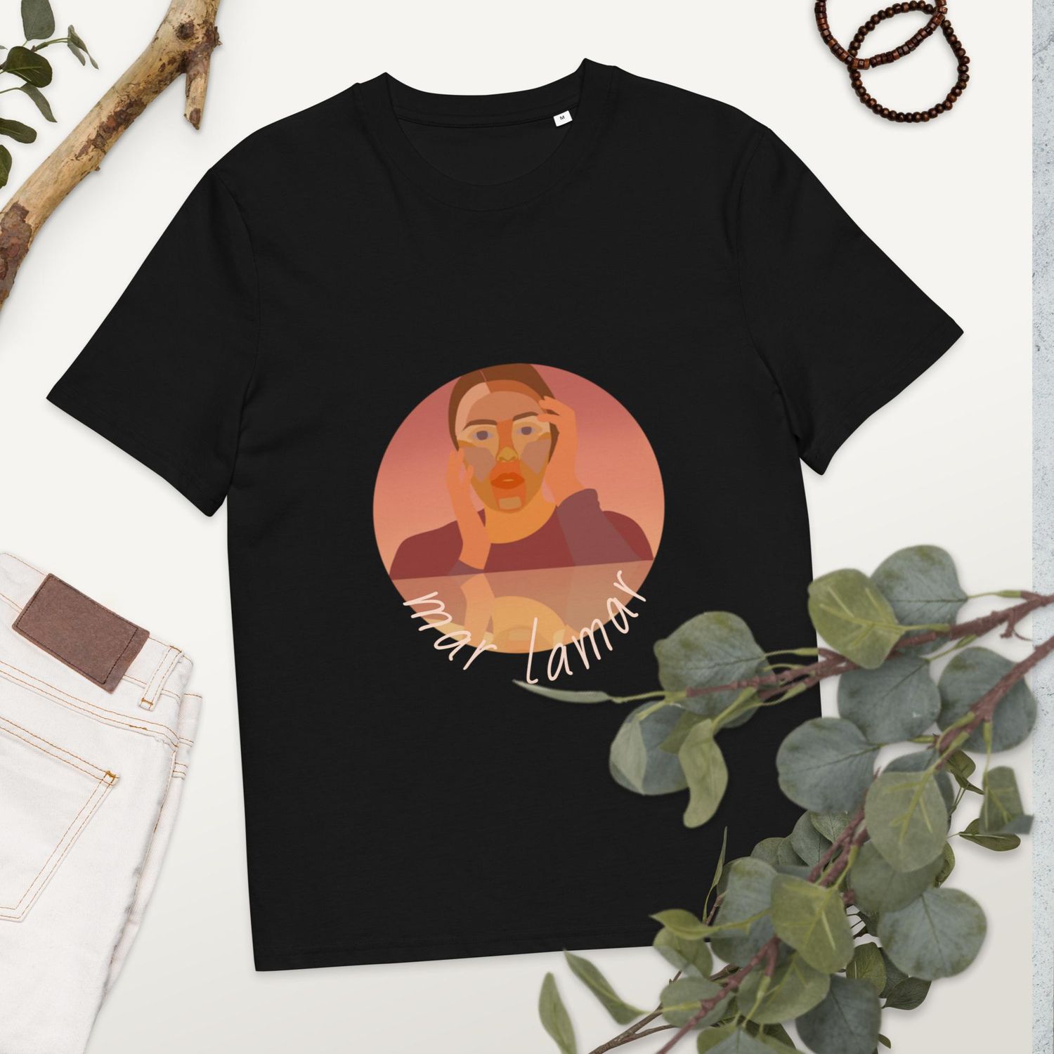 Unisex organic ribbed neck t-shirt