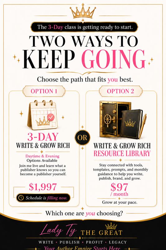 3day publishing express or Write & Grow rich Resource Library