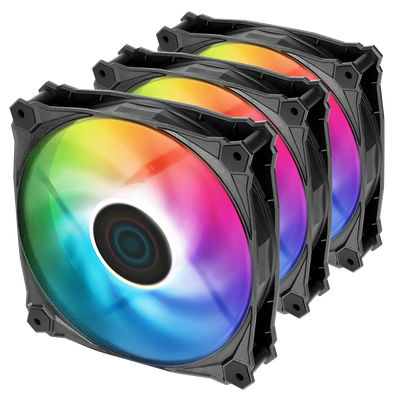 Iceberg Thermal IceGALE Lightning ARGB Gen 2 120mm Case Fan 3-Pack (Black)