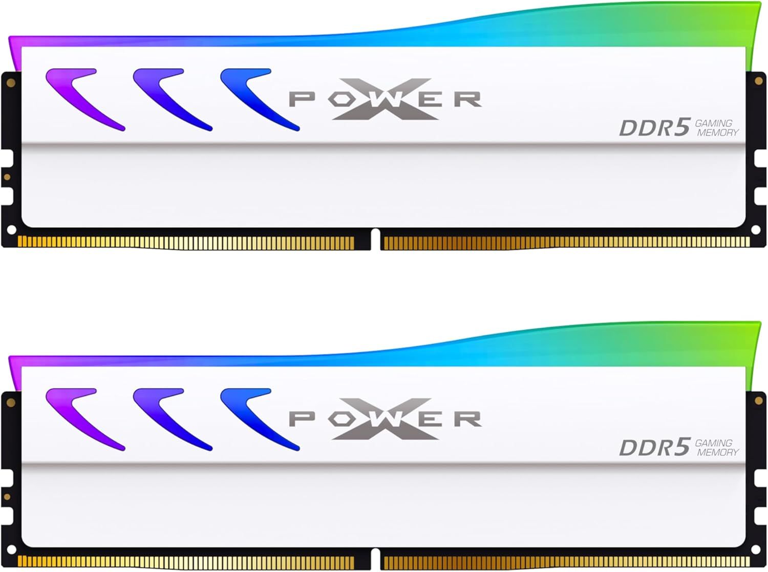 Silicon Power Storm White RGB DDR5 6000MHz (PC5-48000) CL36 32GB(16GBx2)-64GB(32GBx2) Dual Pack 1.35V Desktop