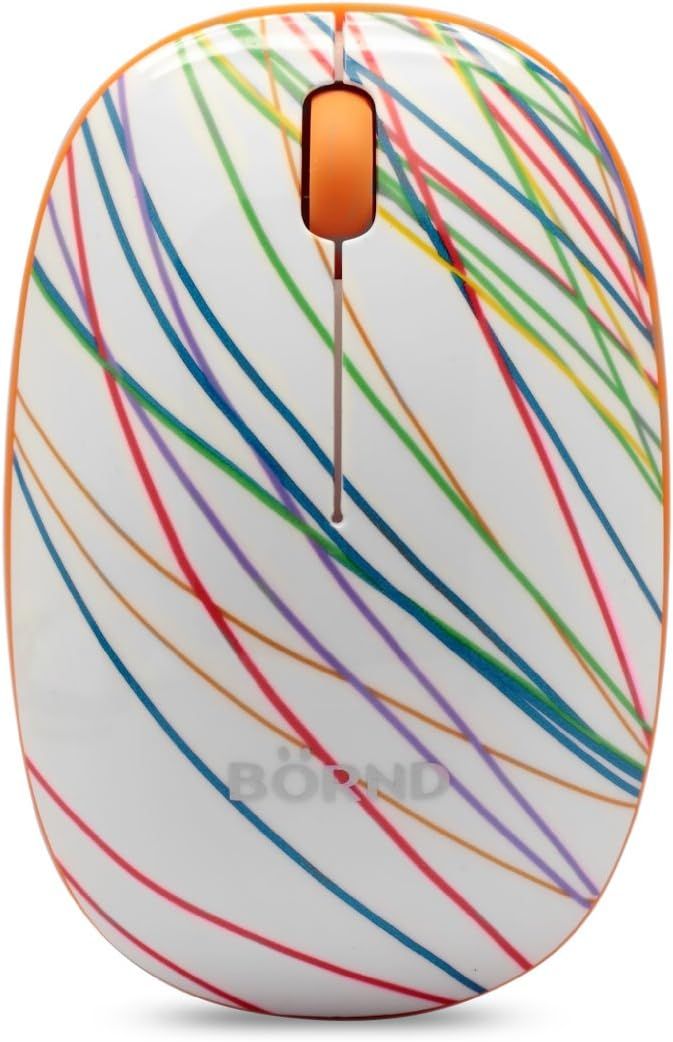 BORND 2.4GHz Optical Wireless Mouse, Slim-Rainbow (E220 Slim-Rainbow)