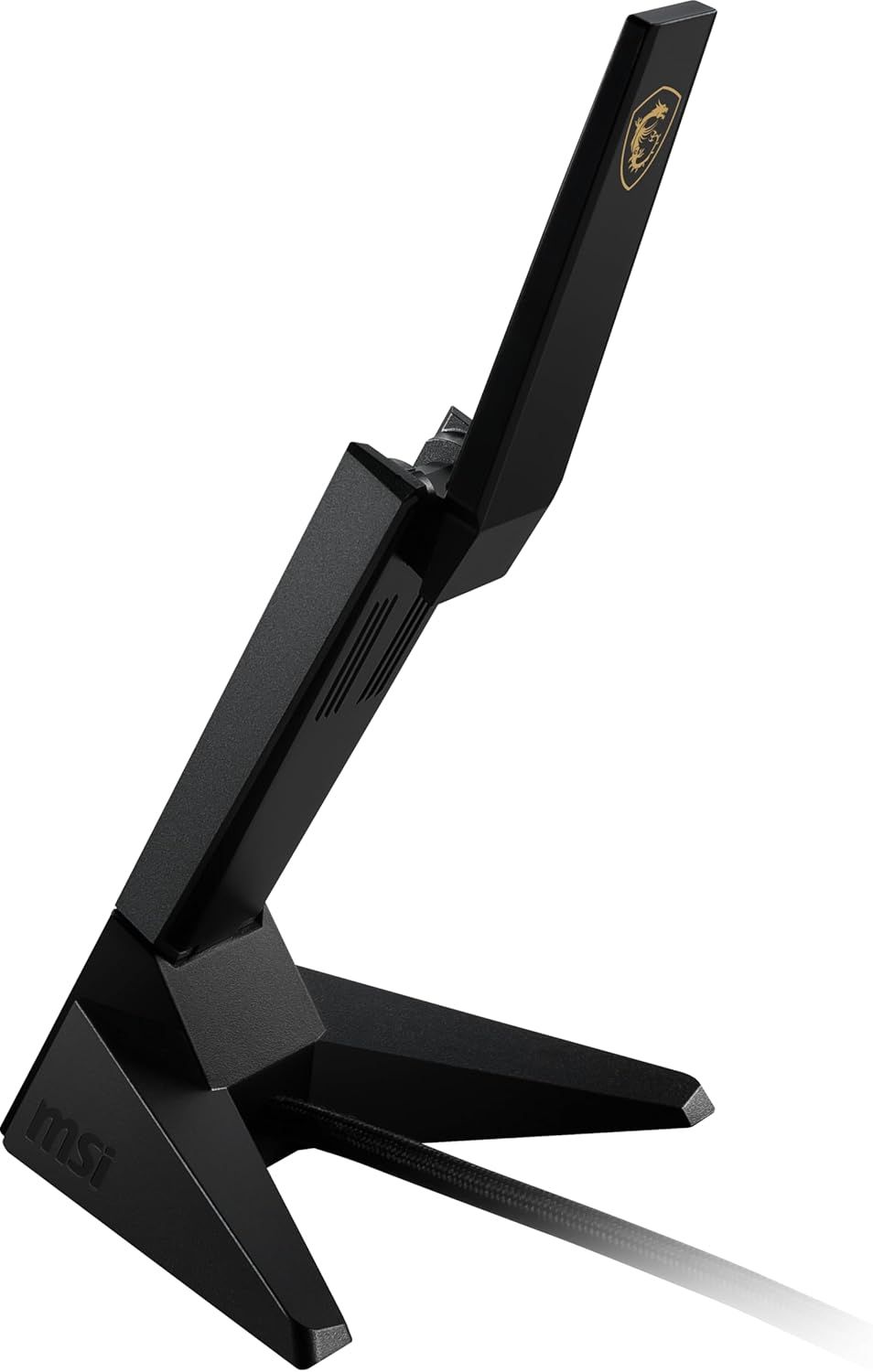 MSI AXE5400 WiFi 6E USB Adapter - WLAN up to 5400 Mbps (6GHz, 5GHz, 2.4GHz Wireless), USB 3.2 Gen 1, MU-MIMO, 2X High-Gain Tri-Band Antennas, Beamforming, WPA3 - Cradle Included