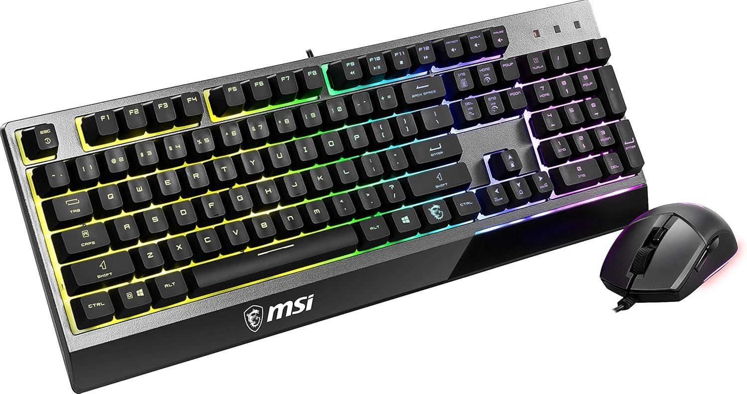 MSI Vigor GK30 Combo, 6-Zone RGB GK30 Gaming Keyboard &amp; GM11 Gaming Mouse, Water Repellent &amp; Splash-Proof, 5000 DPI