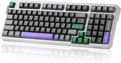 YUNZII B98 Wireless Mechanical Keyboard,Hot Swappable,Full Numpad,Pre-lubed Creamy Linear Switches,Gasket Mounted,Custom RGB Backlit for Win/Mac (Grey, Cocoa Cream V2) YUNZII B98 Wireless Mechanical Keyboard,Hot Swappable,Full Numpad,Pre-lubed Creamy Linear Switches,Gasket Mounted,Custom RGB Backlit for Win/Mac (Grey, Cocoa Cream V2)