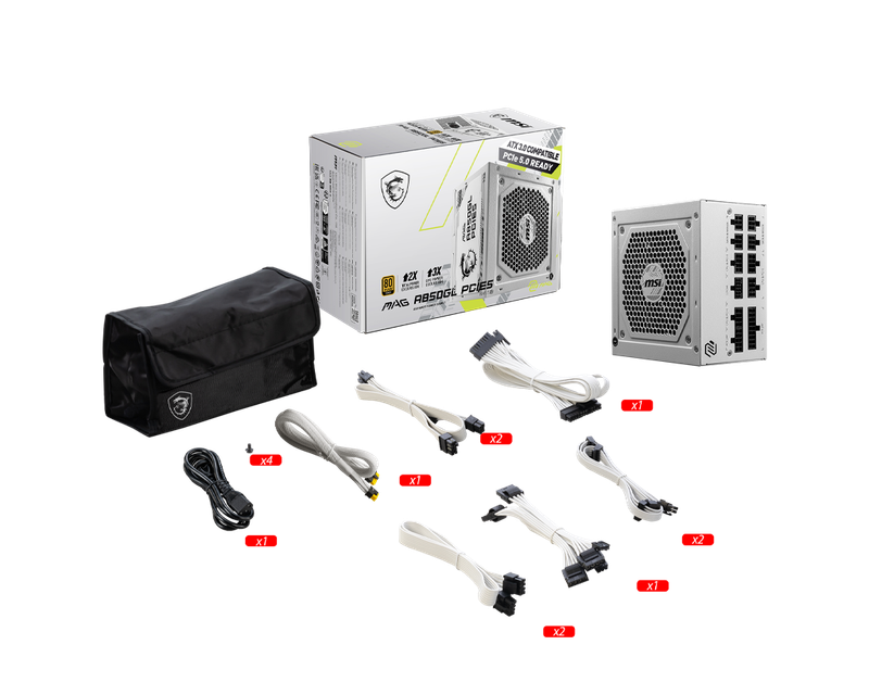 MSI MAG A850GL PCIE5 White 850W PSU