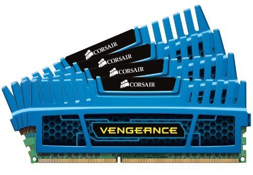 Corsair Vengeance Blue 16GB (4GBx4) DDR3 SDRAM Dual Channel Memory Kit CMZ16GX3M4A1600C9B (Refurbished)