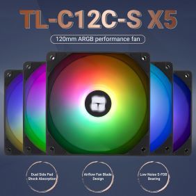 Thermalright TL-C12C-S x5 120mm ARGB Case Fan 1550RPM Speed, PWM Control