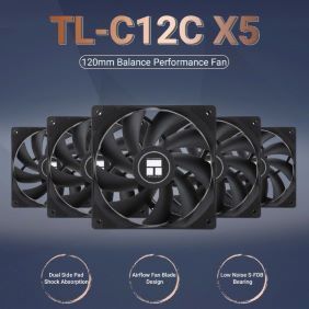 Thermalright TL-C12C x5 120mm ARGB Case Fan 1550RPM Speed, PWM Control