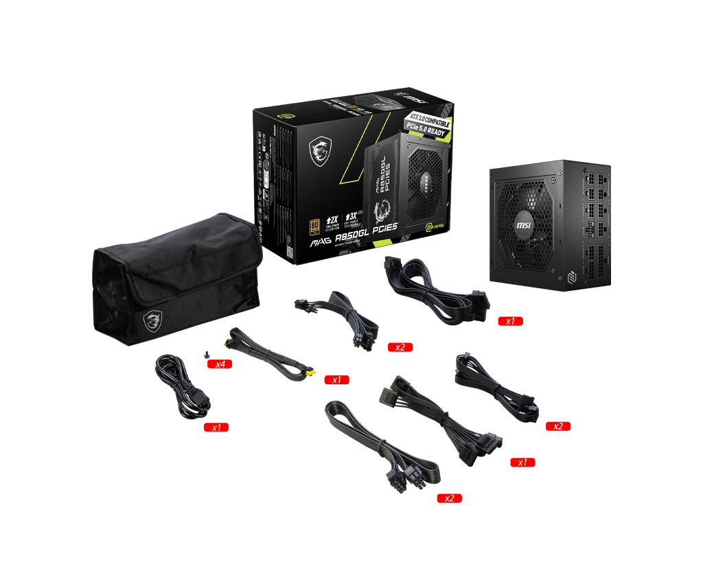 MSI MAG A850GL PCIE 5.1 II 850W PSU