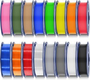 SUNLU PLA Filament 16 Color Bundle Multicolor 1.75mm .25kb Per Spool