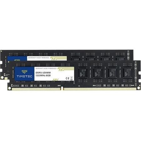 Timetec 16GB Kit (2x8GB) DDR3 / DDR3L 1333MHZ Pc3-10600 Non-ECC Desktop 1.35V Cl9 Rank 2RX8 240-Pin UDIMM