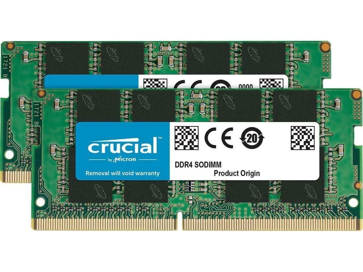 Crucial 32GB (2x16GB) 3200MHz PC4-25600 DDR4 SODIMM Laptop Memory Kit