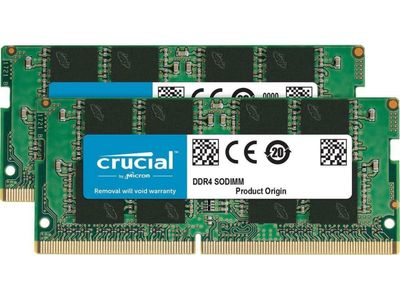 Crucial 32GB (2x16GB) 3200MHz PC4-25600 DDR4 SODIMM Laptop Memory Kit