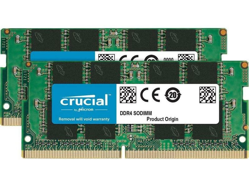 Crucial 32GB (2x16GB) 3200MHz PC4-25600 DDR4 SODIMM Laptop Memory Kit