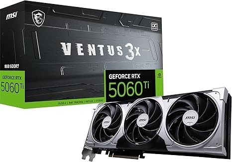 MSI GeForce RTX 5060 Ti Ventus 3x 8GB OC, Triple Fan, Backplate, G506T-8V3C (Refurbished)