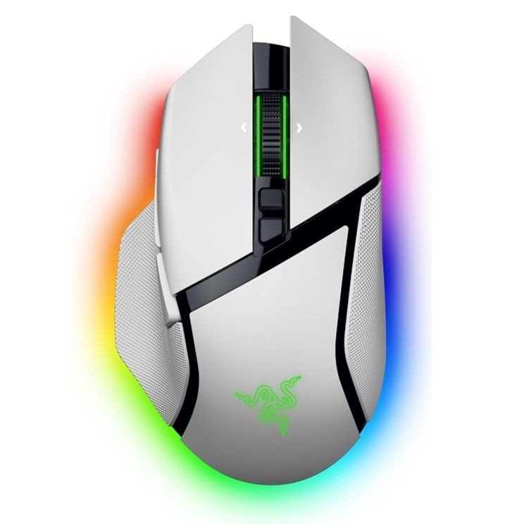 Razer Basilisk V3 Pro Customizable Wireless Gaming Mouse with Razer HyperScroll Tilt Wheel White