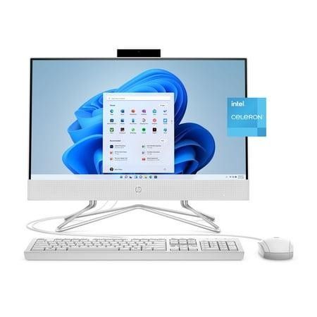 HP All-in-One Desktop 22 Inch Intel Celeron G5900T 12GB Ram 256GB SSD White 11 Home (Refurbished)