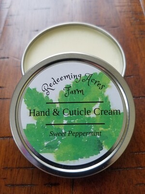 SWEET PEPPERMINT HAND &amp; CUTICLE CREAM TIN