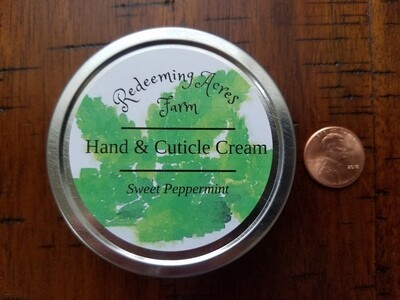 SWEET PEPPERMINT HAND &amp; CUTICLE CREAM TIN