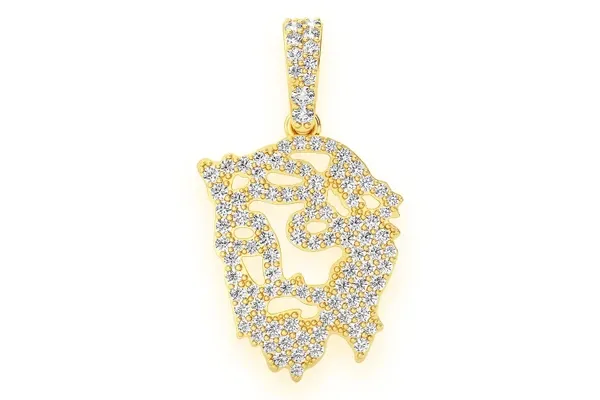 JESUS SILHOUETTE DIAMOND PENDANT 14K SOLID GOLD 0.40CTW