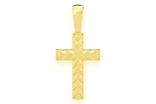 X DESIGN CROSS PENDANT 14K SOLID GOLD