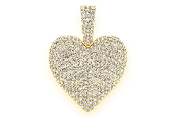 BUBBLY HEART DIAMOND PENDANT 14K SOLID GOLD 1.25 CTW