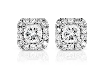 BRILLIANT HALO &amp; SPARKLING DIAMOND EARRINGS