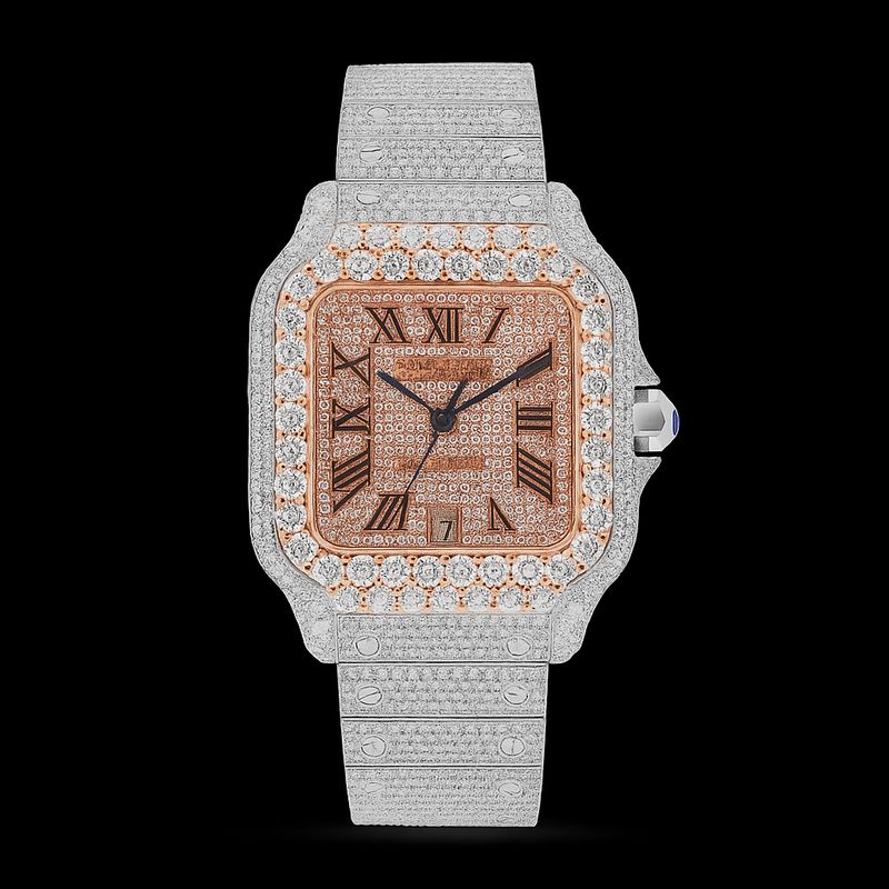 FULL DIAMOND CARTIER SANTOS 40 MM ROSE GOLD DIAMOND DIAL WSSA0018