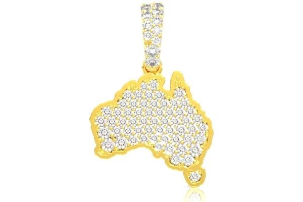AUSTRALIA DIAMOND PENDANT 14K SOLID GOLD 0.35 CTW