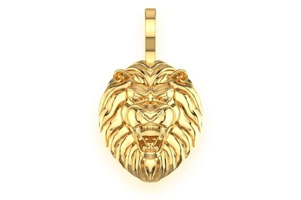 STRIPED LION PENDANT 14K SOLID GOLD