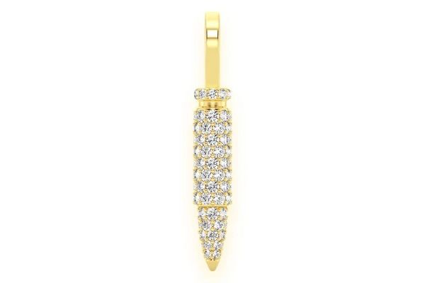 BULLET DIAMOND PENDANT 14K SOLID GOLD 0.65CTW