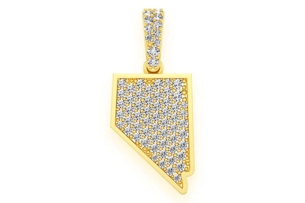 NEVADA STATE DIAMOND PENDANT 14K SOLID GOLD 0.35 CTW
