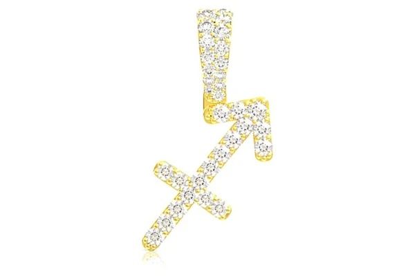 SAGITTARIUS ZODIAC DIAMOND PENDANT 14K SOLID GOLD 0.65 CTW