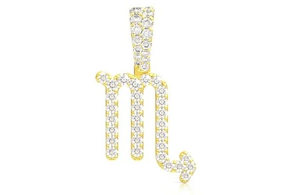 SCORPIO ZODIAC DIAMOND PENDANT 14K SOLID GOLD 0.75 CTW