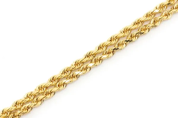 2.5MM ROPE 14K SOLID GOLD CHAIN - BRACELET