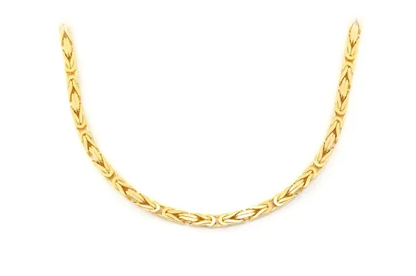 3MM BYZANTINE 14K SOLID GOLD CHAIN