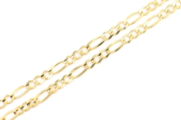 4.5MM FIGARO CHAIN 14K SOLID GOLD - BRACELET