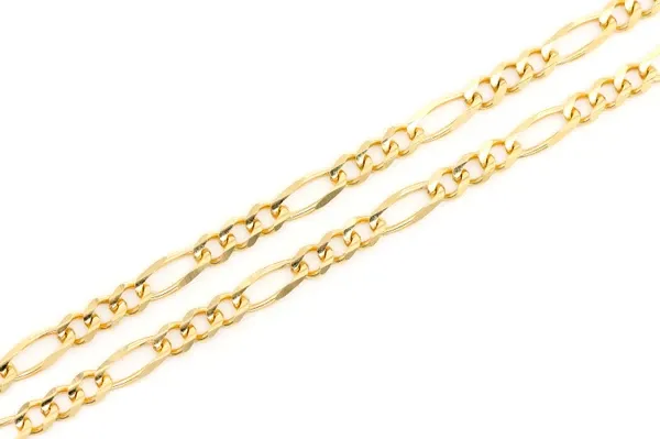 4MM FIGARO CHAIN 14K SOLID GOLD - BRACELET