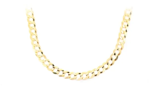 5.5MM FIGARO FLAT CURB 14K SOLID GOLD CHAIN